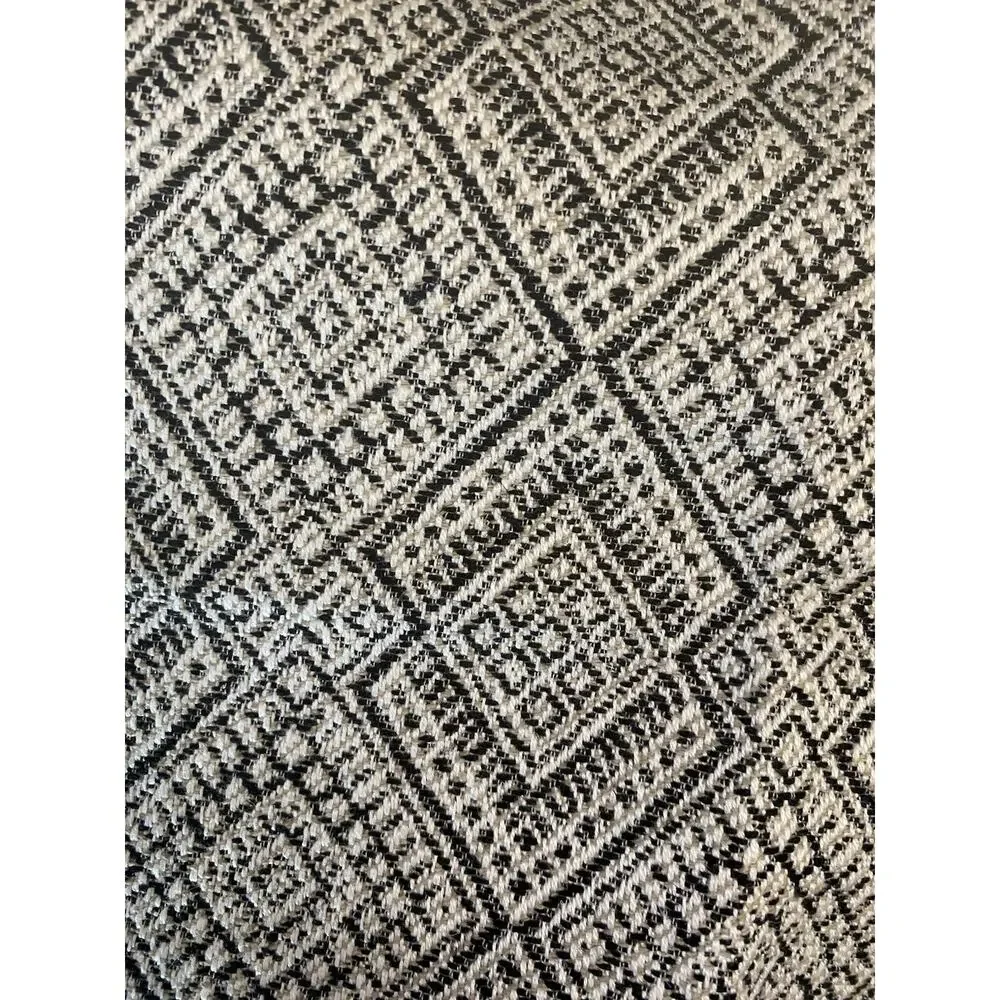 Kravet Guazu Noiri and Gray and White Jacquard Geometric Fabric Samples 25